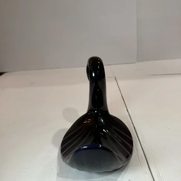 Vintage Aqua Swan Mid Century Modern Cobalt Blue Ceramic Decor Grandma Core 60s - Picture 6 of 7